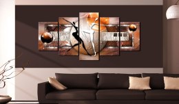OBRAZ NA ŚCIANĘ DO SALONU, 100 x 50 cm, 5 CZĘŚCIOWY - Taniec żywiołów: ziemia