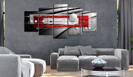 Obraz 5-częściowy - Czerwono-biały Modern