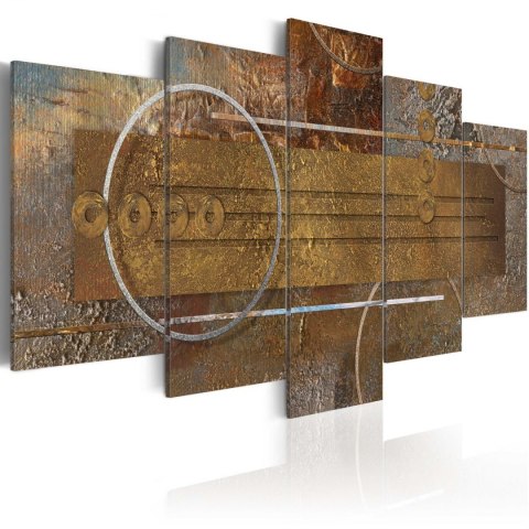 Obraz 5-częściowy - Złota Abstrakcja Loft