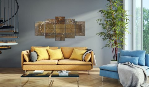 Obraz 5-częściowy - Złota Abstrakcja Loft