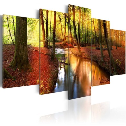 Obraz 5-częściowy - Las, Strumień, Natura Obraz 5-częściowy - Las, Strumień, Natura