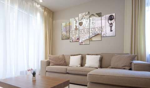 Obraz 5-częściowy - Napis Home, Vintage Obraz 5-częściowy - Napis Home, Vintage