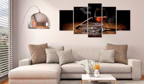 Obraz 5-częściowy - Cygaro i whisky Obraz 5-częściowy - Cygaro i whisky