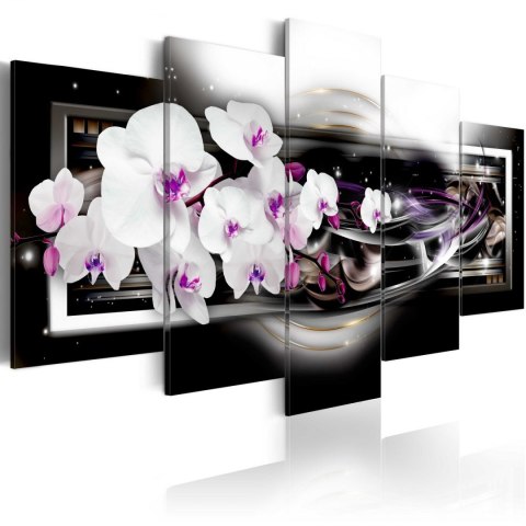 Obraz 5-częściowy Orchidee na czarnym tle Obraz 5-częściowy Orchidee na czarnym tle