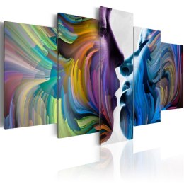 OBRAZ NA ŚCIANĘ DO SALONU, 100 x 50 cm, 5 CZĘŚCIOWY - Pocałunek kolorów
