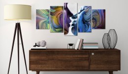 OBRAZ NA ŚCIANĘ DO SALONU, 100 x 50 cm, 5 CZĘŚCIOWY - Pocałunek kolorów