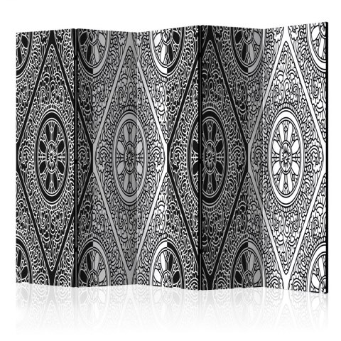 Parawan 5-częściowy - Etniczna monochromia II Parawan 5-częściowy - Etniczna monochromia II
