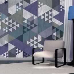 Tapeta na ścianę 10 m - Niebieski patchwork
