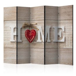 Parawan 5-częściowy - Home i czerwone serce