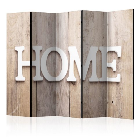 Parawan 5-częściowy - Home na deskach