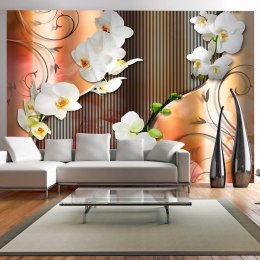 Fototapeta - Orchidea, Pomarańczowa