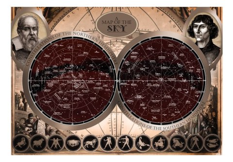 Fototapeta - Mapa nieba, mapa gwiazd