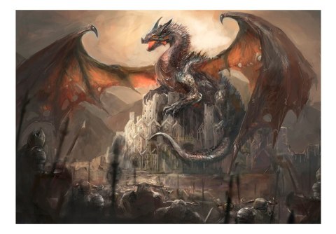 Fototapeta - Smok i Zamek, Fantasy Fototapeta - Smok i Zamek, Fantasy