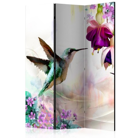 Parawan 3-częściowy - Kolibry i kwiaty Parawan 3-częściowy - Kolibry i kwiaty