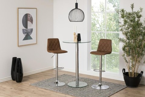 NOWOCZESNY HOKER, BRĄZOWA TAPICERKA, OPARCIE, CHROM NOWOCZESNY HOKER, BRĄZOWA TAPICERKA, OPARCIE, CHROM