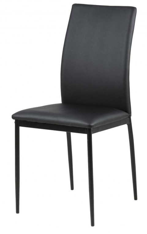 CZARNE ELEGANCKIE KRZESŁO DO JADALNI, METAL, KLASYCZNE, SKÓRA,TAPICEROWANE CZARNE ELEGANCKIE KRZESŁO DO JADALNI, METAL, KLASYCZNE, SKÓRA,TAPICEROWANE