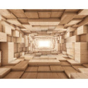 Fototapeta - Brązowy tunel 3D światło