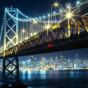 Fototapeta - Bay Bridge nocą