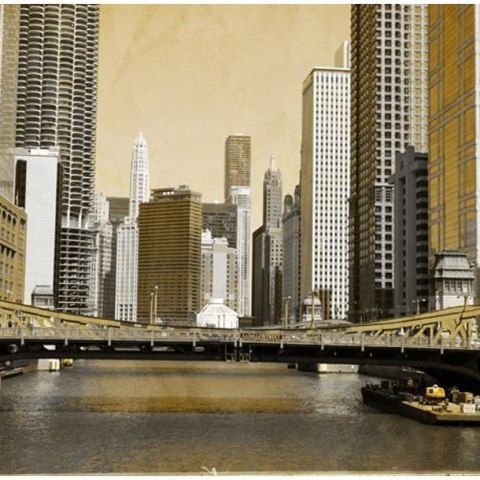 Fototapeta - Most w Chicago, Vintage Fototapeta - Most w Chicago, Vintage