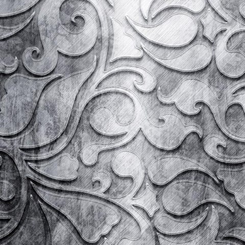 Fototapeta - Srebrny motyw roślinny Fototapeta - Srebrny motyw roślinny