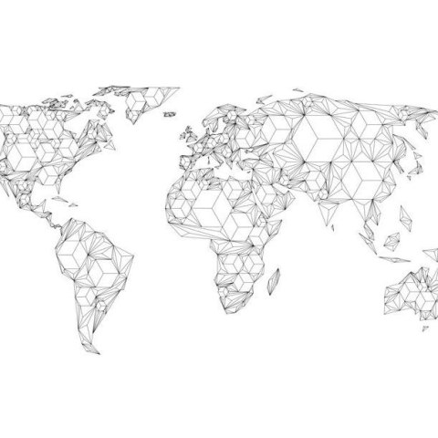 Fototapeta - Mapa Świata, kontur