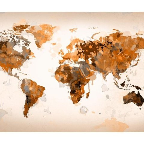 Fototapeta - Brązowa mapa świata Fototapeta - Brązowa mapa świata