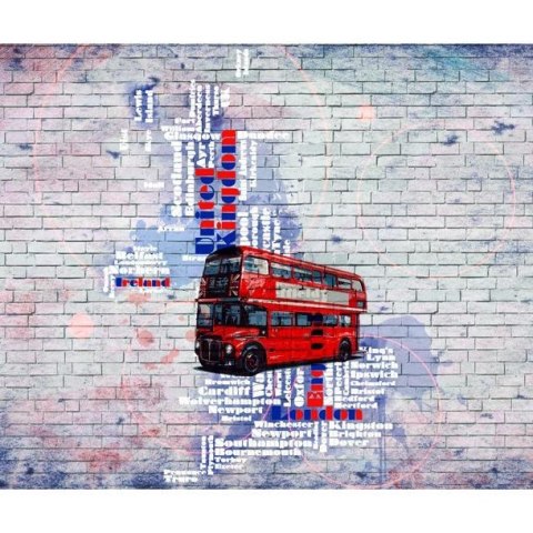 Fototapeta -Czerwony Autobus Graffiti Fototapeta -Czerwony Autobus Graffiti
