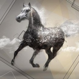 Fototapeta - Czarny koń, abstrakcja