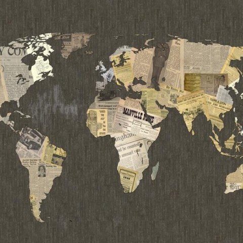 Fototapeta - Mapa retro z gazet Fototapeta - Mapa retro z gazet