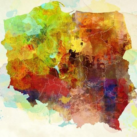 Fototapeta - Malowana Mapa Polski ART