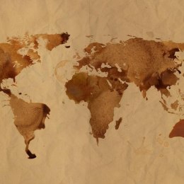 Fototapeta - Malowana brązowa mapa