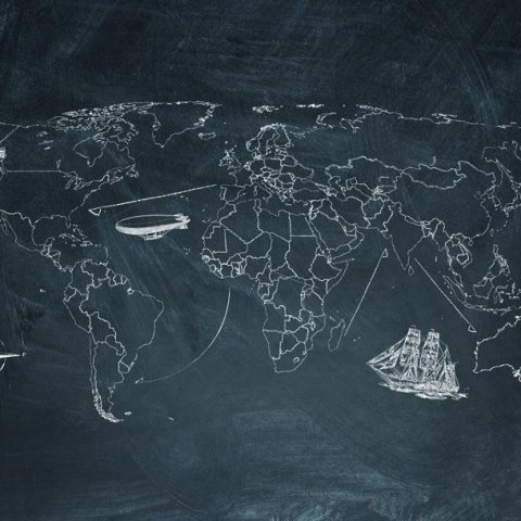 Fototapeta - Mapa Świata na tablicy Fototapeta - Mapa Świata na tablicy