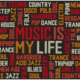 Fototapeta - Music is my life, Napisy