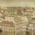 Fototapeta - Panorama Paryża, Vintage