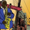 Fototapeta - Saxophonist in New York