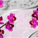 Fototapeta - Srebrny wzór i orchidea