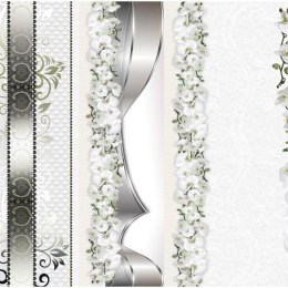 Fototapeta - Srebro, biel, Orchidee