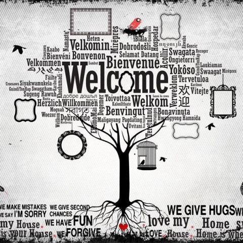Fototapeta - Welcome, drzewo, napisy Fototapeta - Welcome, drzewo, napisy