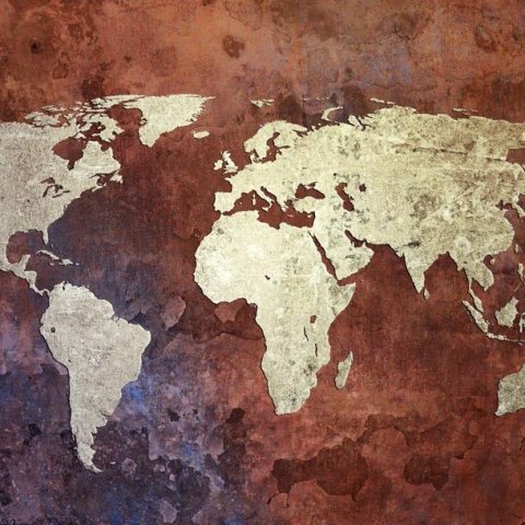 Fototapeta - Żelazna Mapa Świata