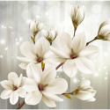 Fototapeta - Białe kwiaty 3D Magnolie