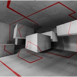 Fototapeta - Czerwony szlak, Loft, 3D