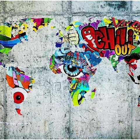 Fototapeta - Mapa - Graffiti