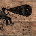 Fototapeta - Graffiti, Cegła, Banksy
