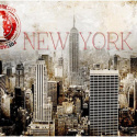 Fototapeta - New York - POST AGE STAMP