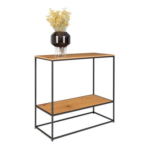 INDUSTRIALNA KONSOLA LOFT, CZARNY METAL, DĄB, KOMODA, Z PÓŁKĄ, 80 CM INDUSTRIALNA KONSOLA LOFT, CZARNY METAL, DĄB, KOMODA, Z PÓŁKĄ, 80 CM