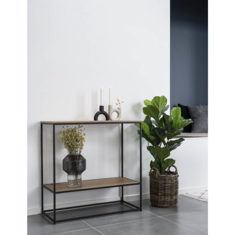INDUSTRIALNA KONSOLA LOFT, CZARNY METAL, DĄB, KOMODA, Z PÓŁKĄ, 80 CM INDUSTRIALNA KONSOLA LOFT, CZARNY METAL, DĄB, KOMODA, Z PÓŁKĄ, 80 CM