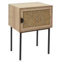 SZAFKA NOCNA LOFT, PLECIONKA, DO SYPIALNI, DĄB, BOHO, METALOWE CZARNE NOGI