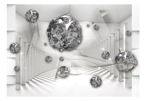 Fototapeta - Srebrne kule 3D, Biała Fototapeta - Srebrne kule 3D, Biała