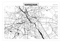 Fototapeta - Mapa Warszawy, Kontur