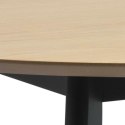 OKRĄGŁY STÓŁ ROX, DĘBOWY BLAT MDF, CZARNE NOGI, DO JADALNI, LOFT, 105 CM